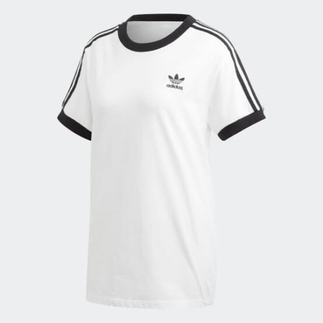 【零碼出清】Adidas Originals 三葉草 女款滾邊短袖｜白色 DH3188