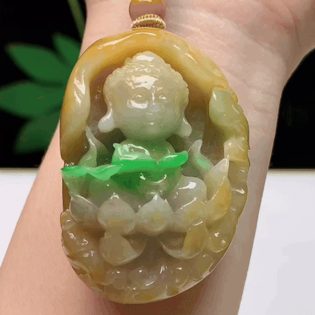 925317 翡翠黃加綠大日如來