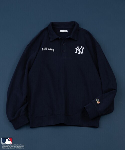 日本🇯🇵連線 MLB 日本支線 x FREAK'S STORE POLO領刺繡運動衫 隊徽 刺繡 休閒 運動衫 POLO衫 長袖 寬鬆 4款(任買兩件711免運)/預購