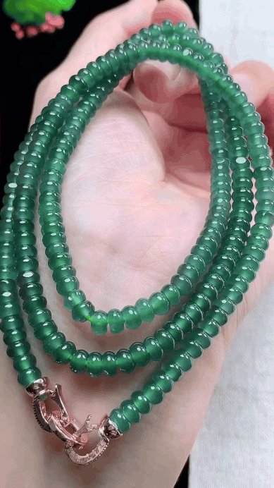 925318 翡翠藍水算盤珠珠鏈
