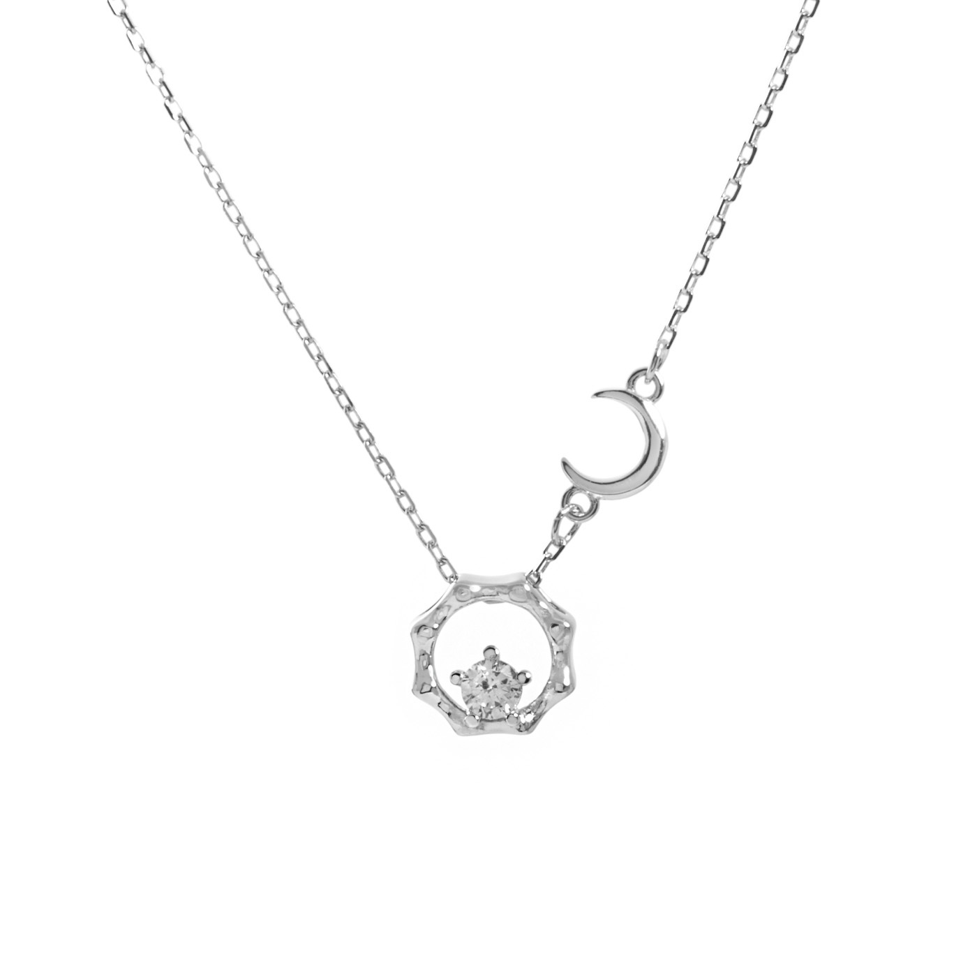 平價飾品,純銀,鋯石,月亮,項鍊
