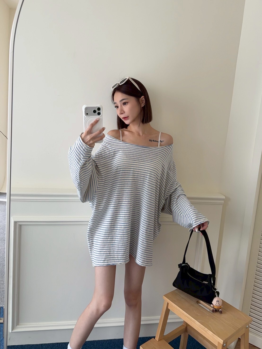 寬鬆條紋慵懶上衣