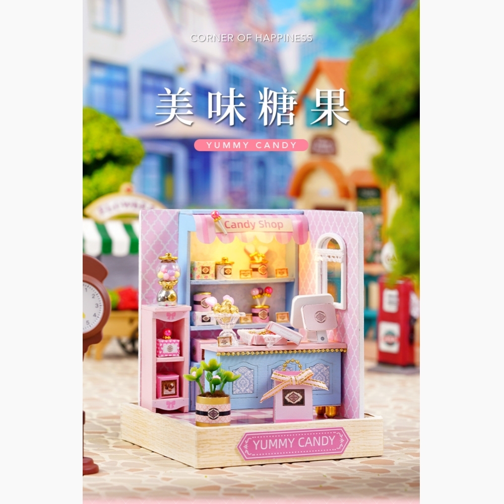 DIY袖珍小屋_智趣屋  幸福一閣系列店鋪風小屋_【QT045】美味糖果店