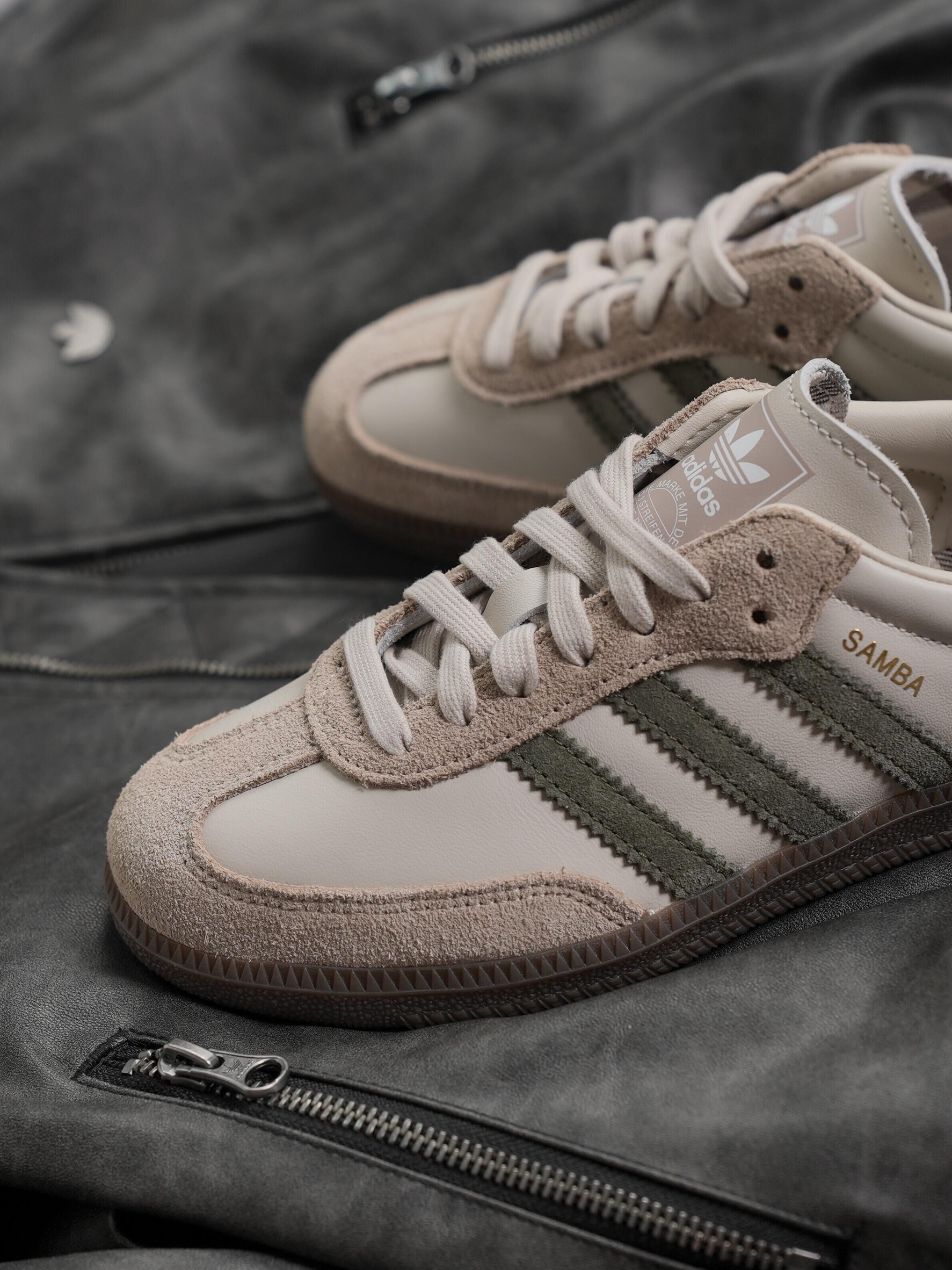 Adidas originals SAMBA OG 莫蘭迪x格紋 抹茶拿鐵 德訓鞋 男女