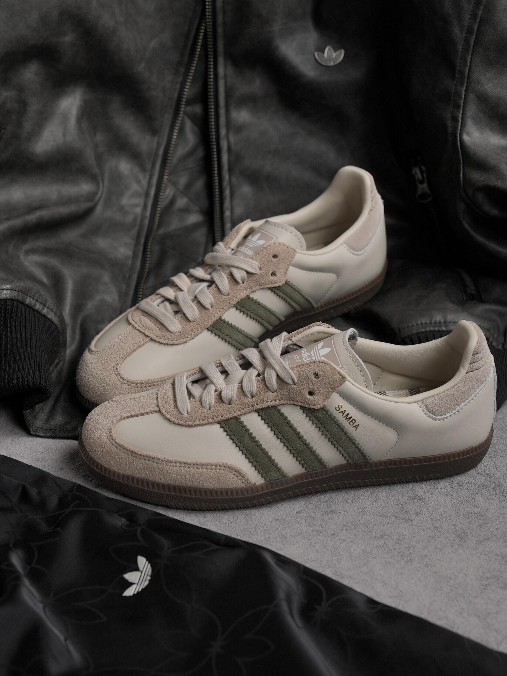 Adidas originals SAMBA OG 莫蘭迪x格紋 抹茶拿鐵 德訓鞋 男女