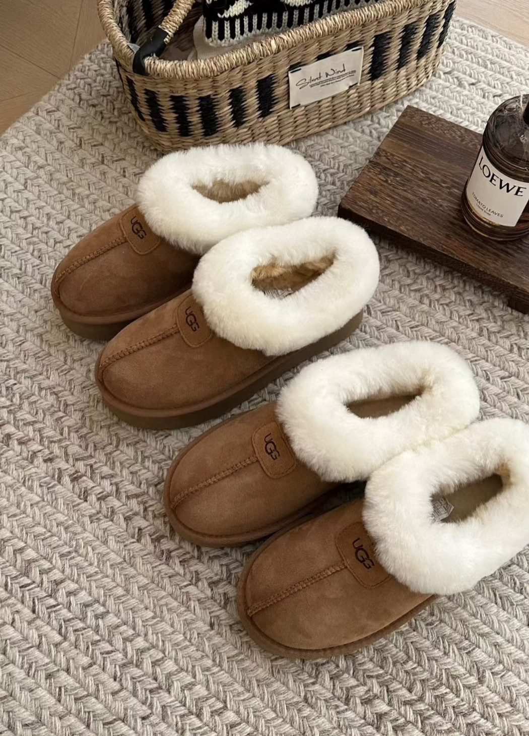 女鞋 UGG W TAZZETTE 栗子棕 絨面革 麂皮 復古 雪靴 毛毛踝靴 穆勒鞋【UG1134810CHE】