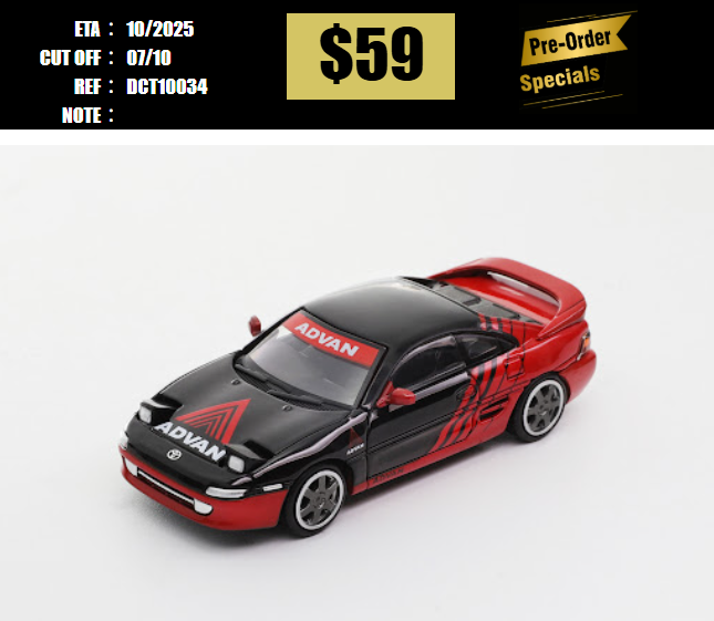 PO-$59 * DCT * 1:64 TOYOTA MR-2 RED/BLACK [OD03/10]