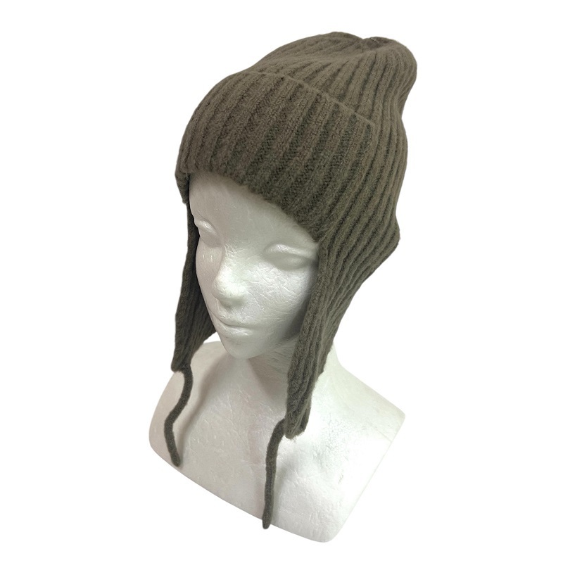 女用蓋耳毛線帽/頭圍56cm
