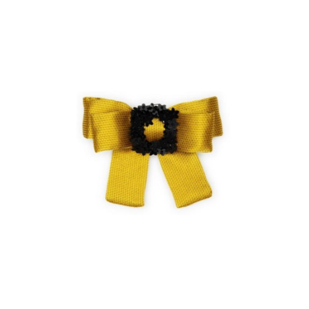 1CI1004-042 CATHERINE OSTI BOW BROOCH ‘’EMILY’’ Yellow (A-K11-E)
