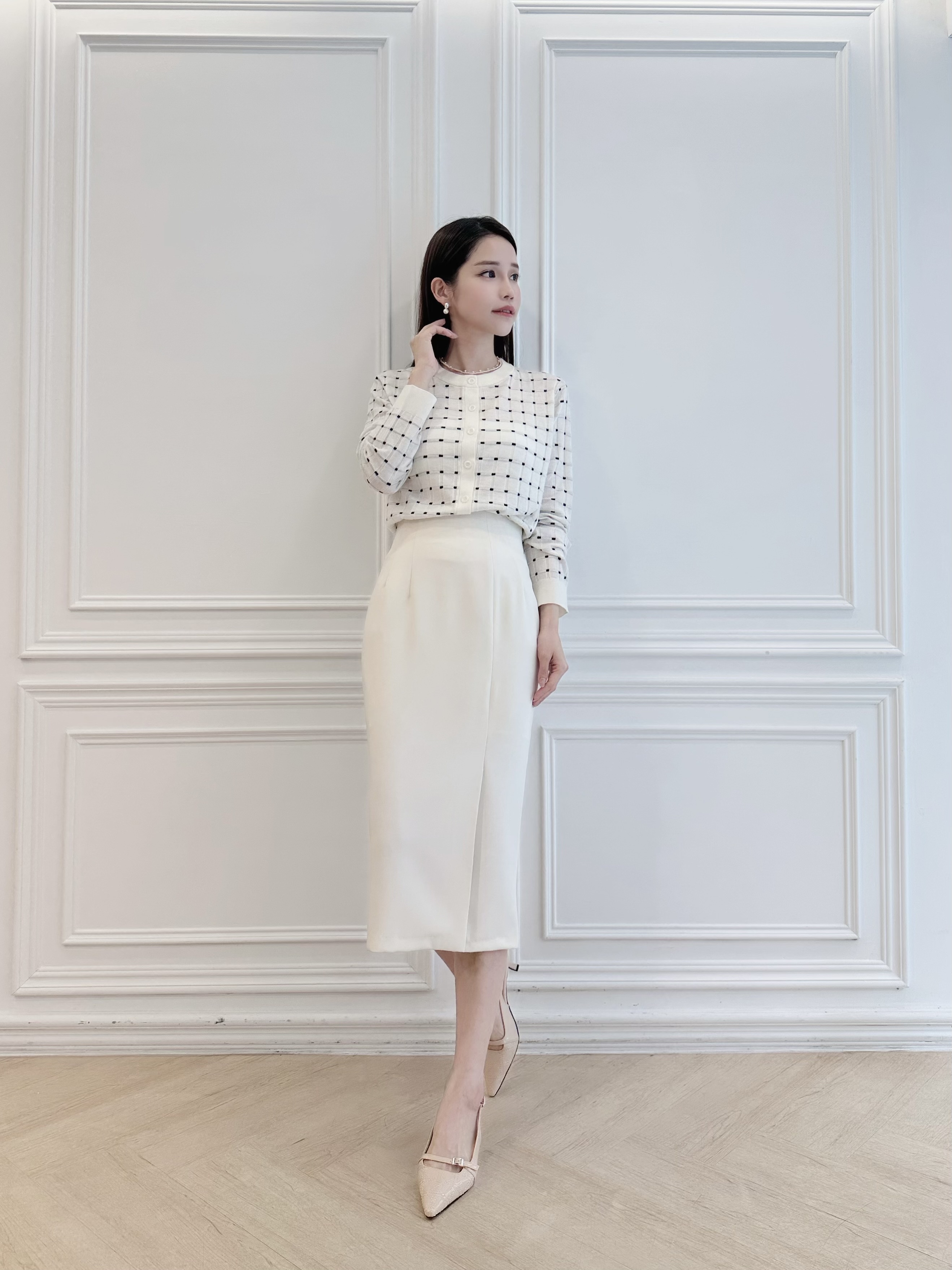 (職場必備!)極顯瘦前開衩窄裙