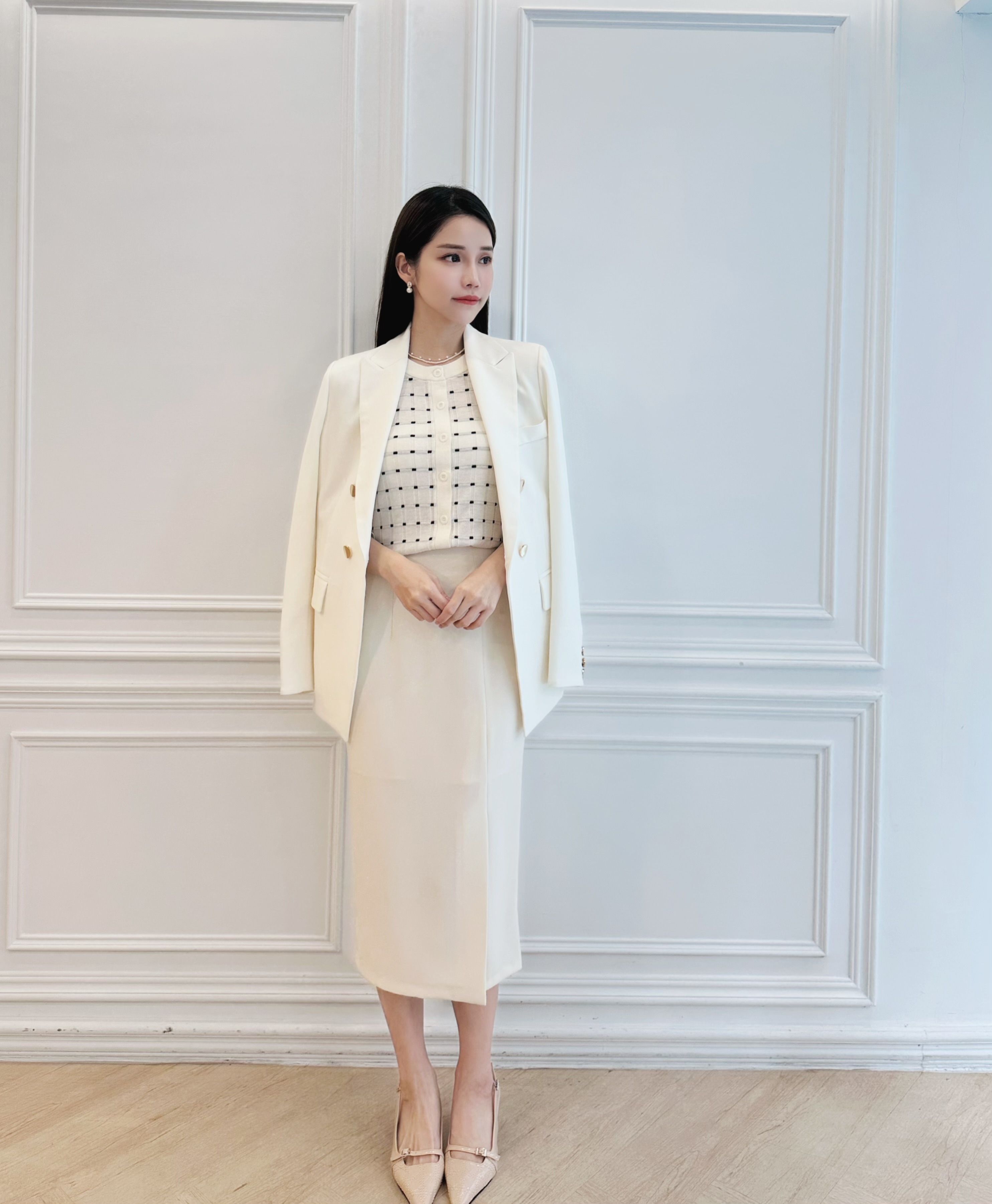 (職場必備!)極顯瘦前開衩窄裙