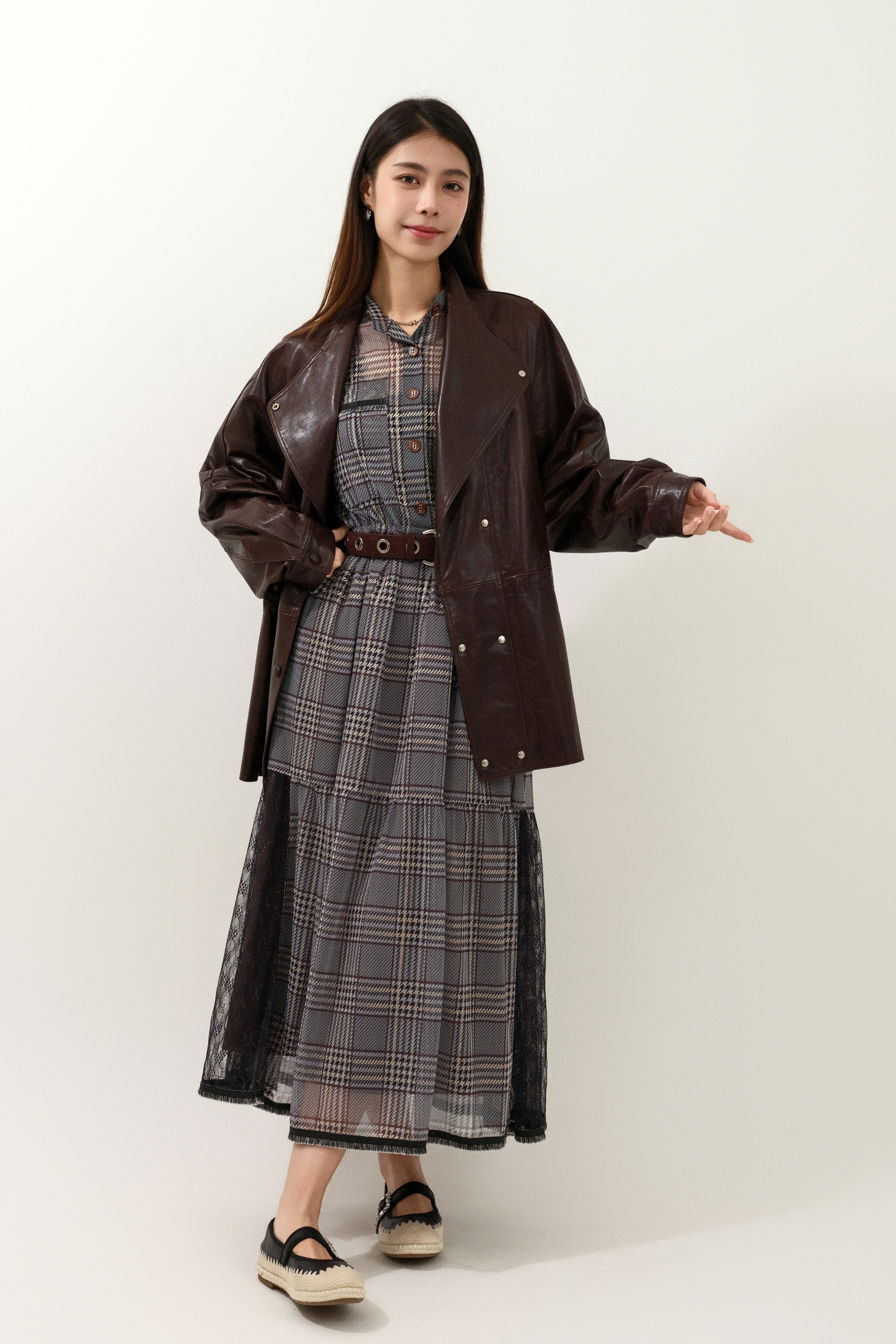 FW25_0089（真皮外套＋連身裙）