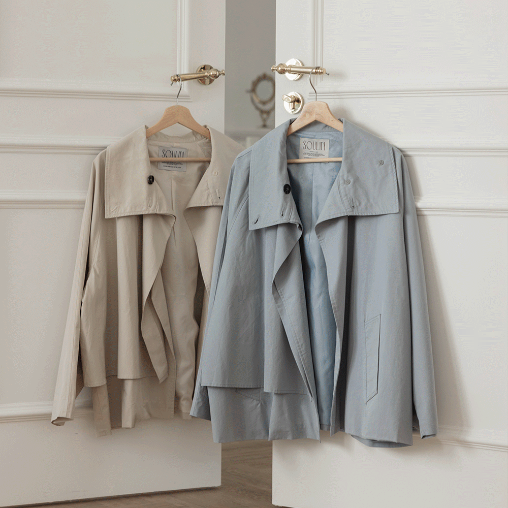 2ways品牌風衣外套-灰藍