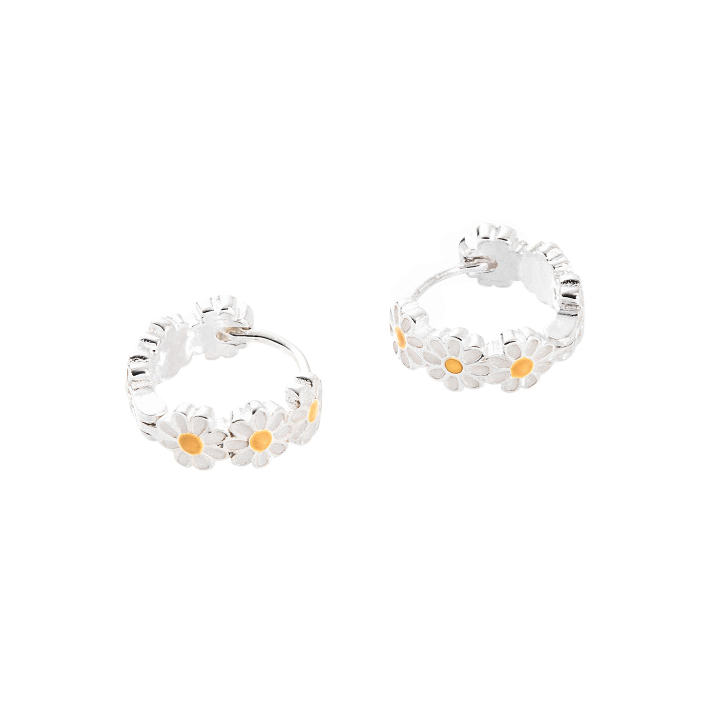 平價飾品,純銀,花,圈圈耳環