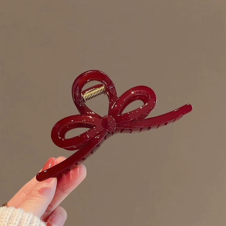 紅韻曲線大號髮抓夾