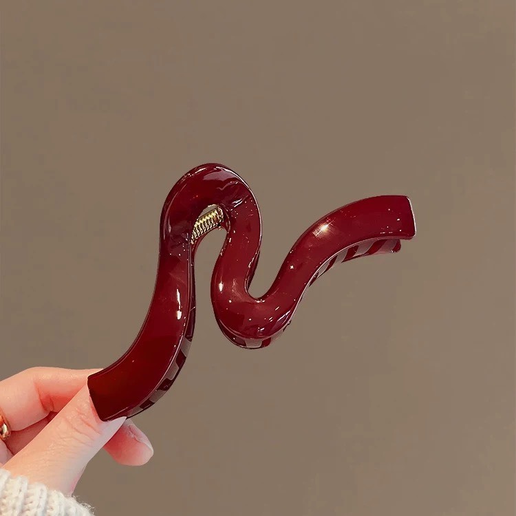 紅韻曲線大號髮抓夾