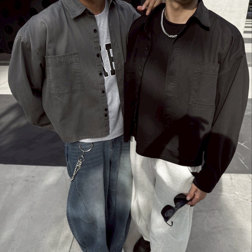 BOXY 短寬重磅水洗襯衫 68957