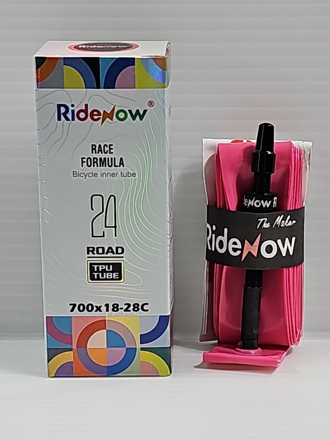Ridenow TPU 24g 輕量化內胎 65mm 長度金屬氣嘴 黑色金屬氣嘴 黑色金屬嘴 適用:700*18C~28C 外胎