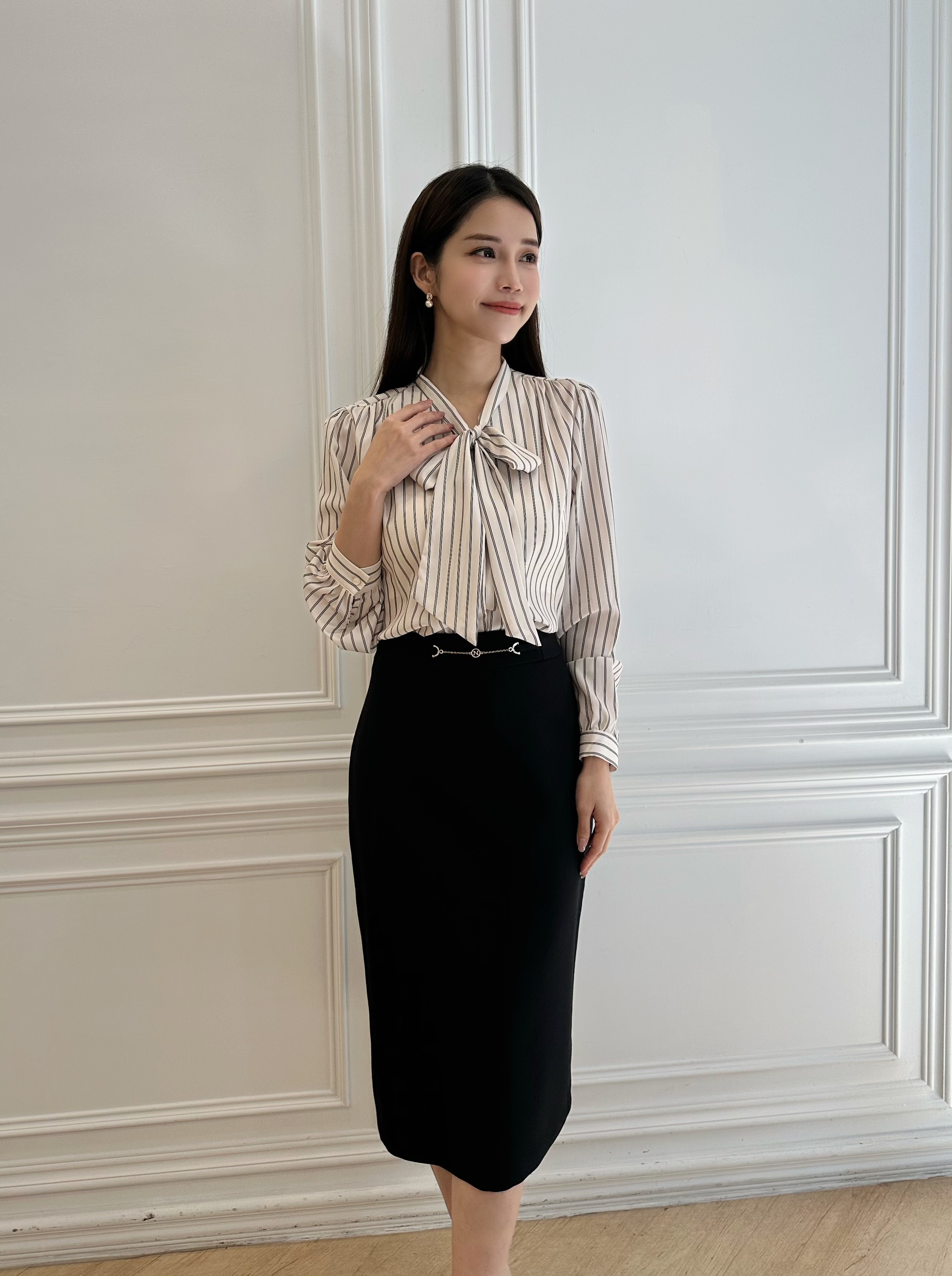 細緻修身鏈條窄裙