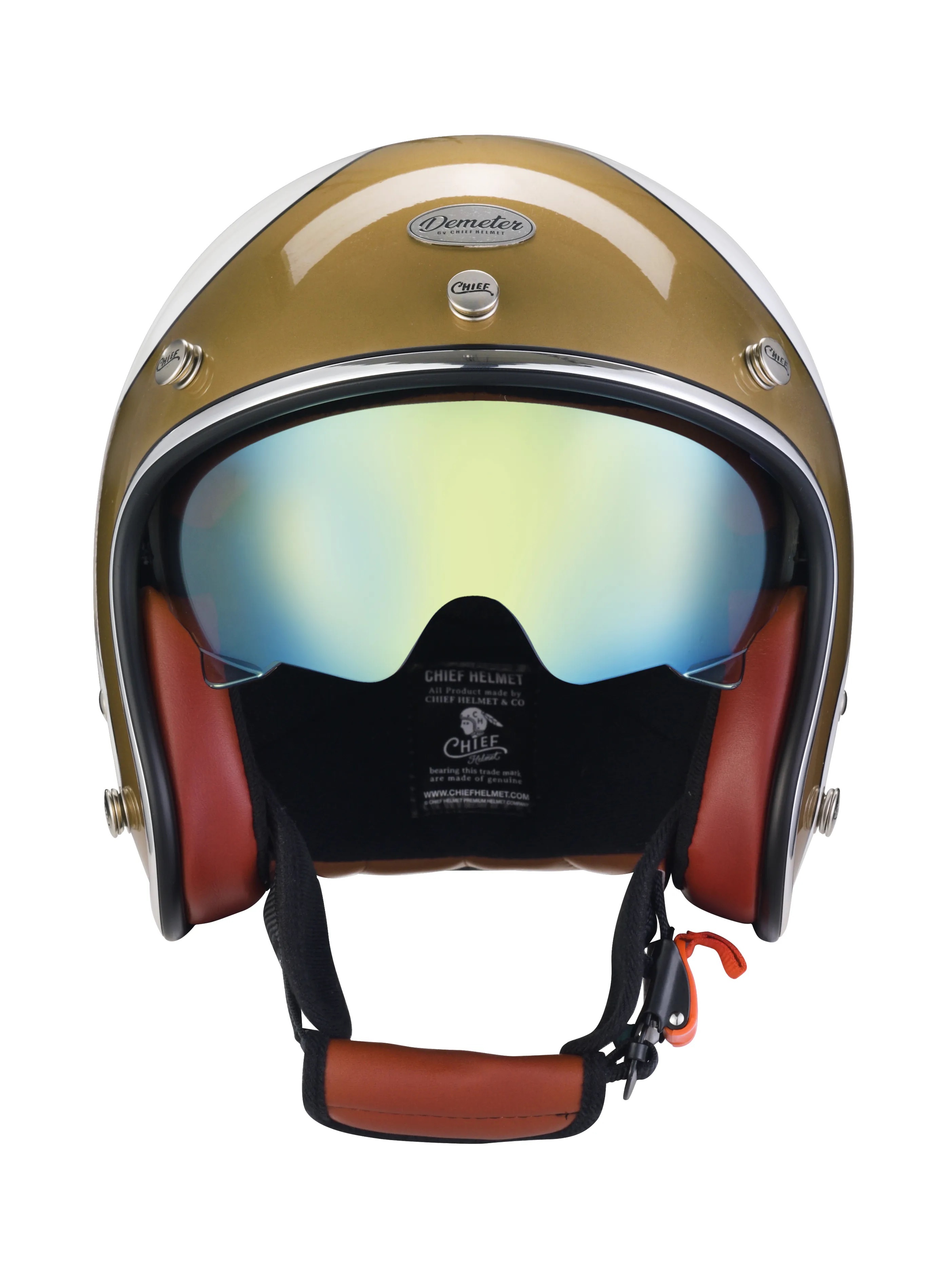 Chief Helmet DEMETER 飛鏢 白金 3/4 半罩 復古帽