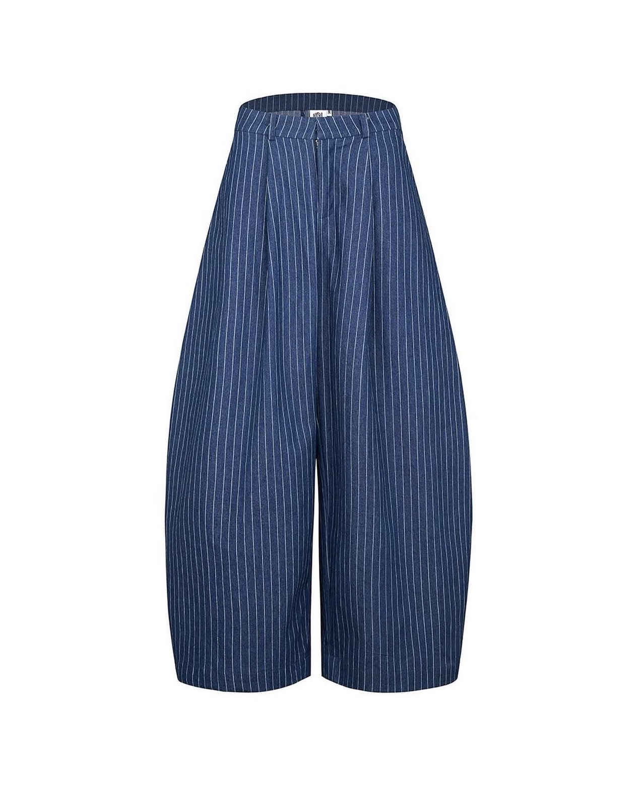 PP 寬鬆 打褶 藍色 條紋褲（現貨）