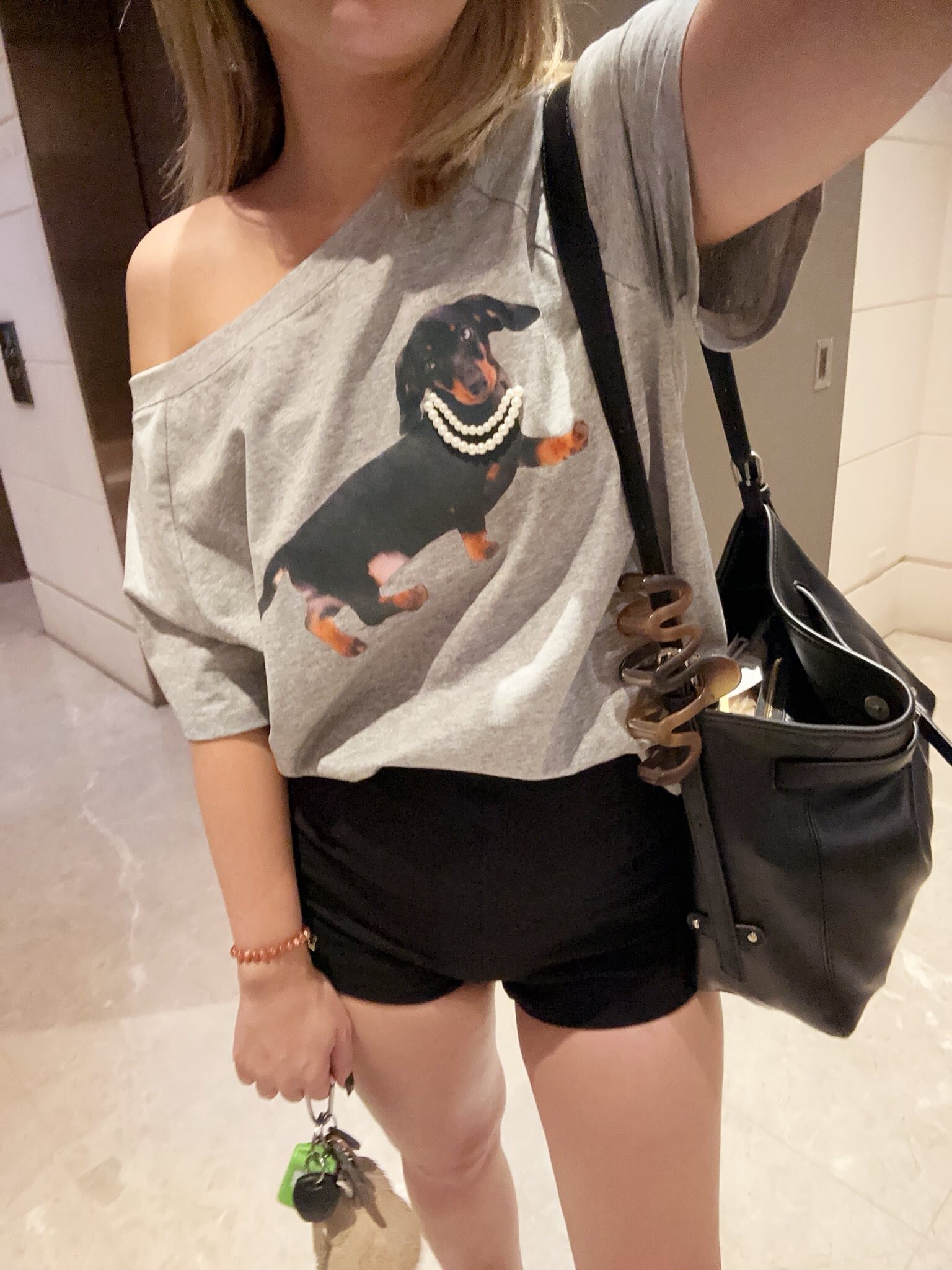 超可愛珍珠臘腸狗上衣(S-XL)