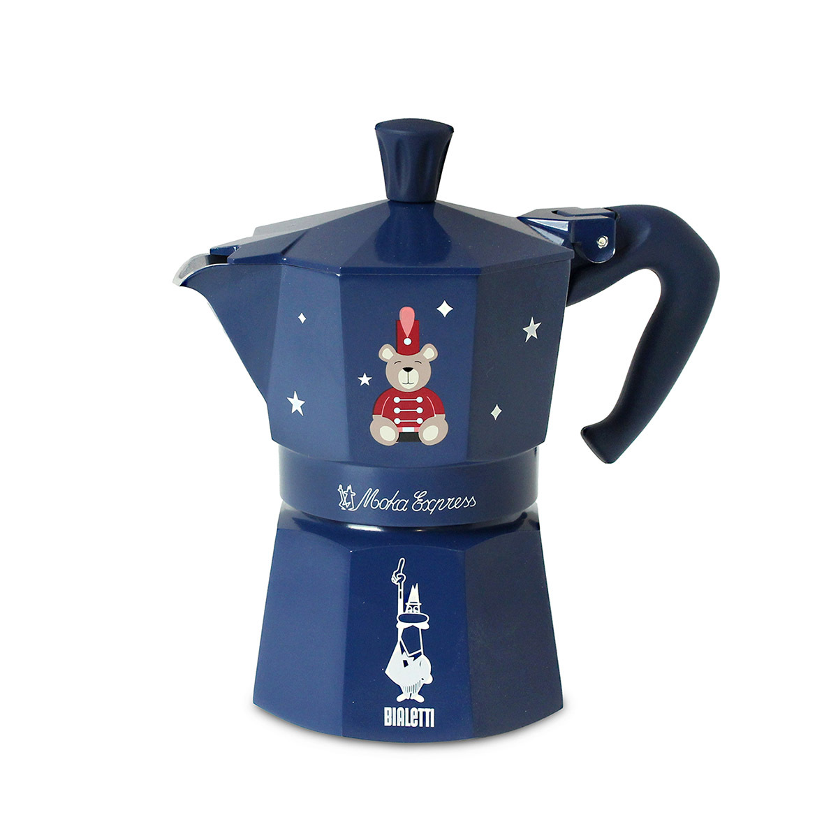 Bialetti Magico Ricordo系列 - 3杯裝 鋁質摩卡咖啡壺 - 泰迪熊 深藍色 - 0005395