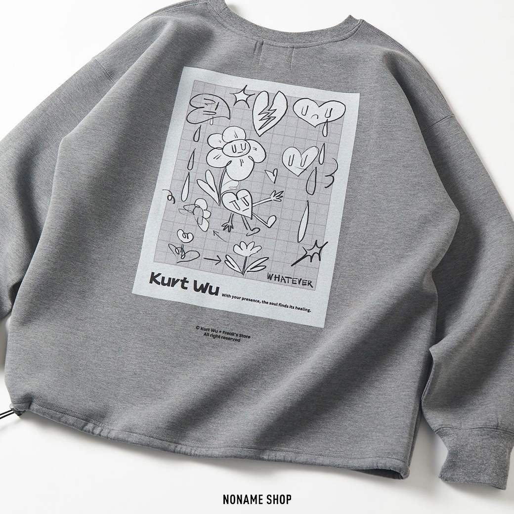 Kurt Wu × FREAK'S STORE 圓領 背面印花 大學T 兩色 (男款)