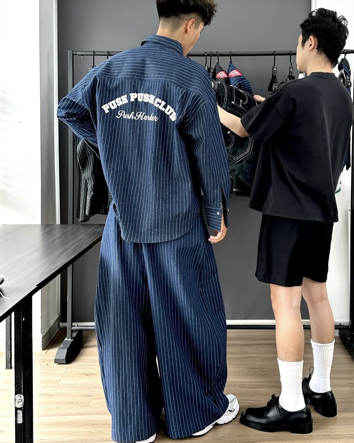 ZENDA 寬鬆 落肩 藍色 長袖襯衫（現貨）