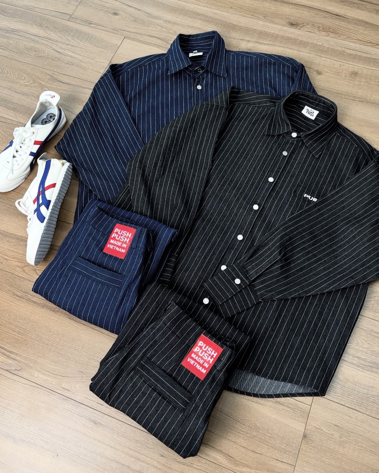 ZENDA 寬鬆 落肩 藍色 長袖襯衫（現貨）