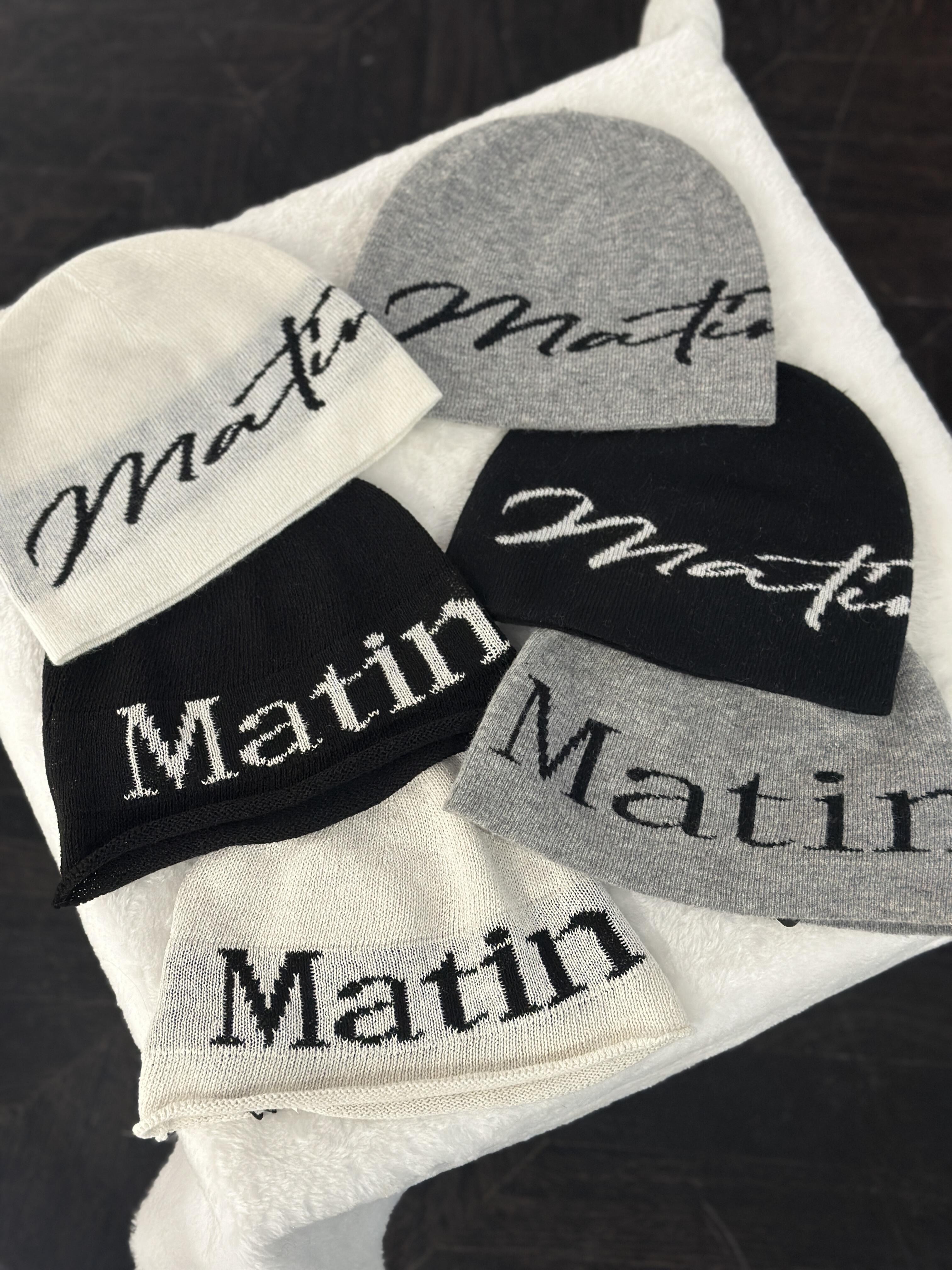 韓國代購 Matin Kim 2025新款 草寫 字母 經典款 大Logo 毛帽 冷帽