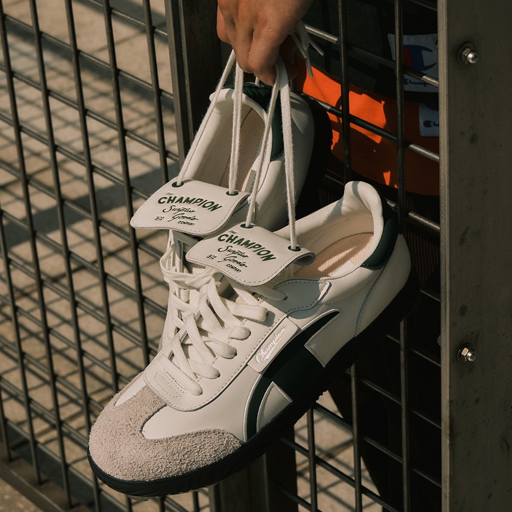 男款-Champ T-trainer經典T頭德訓鞋-淺米色/深綠色 (U5CFCTM12N1）