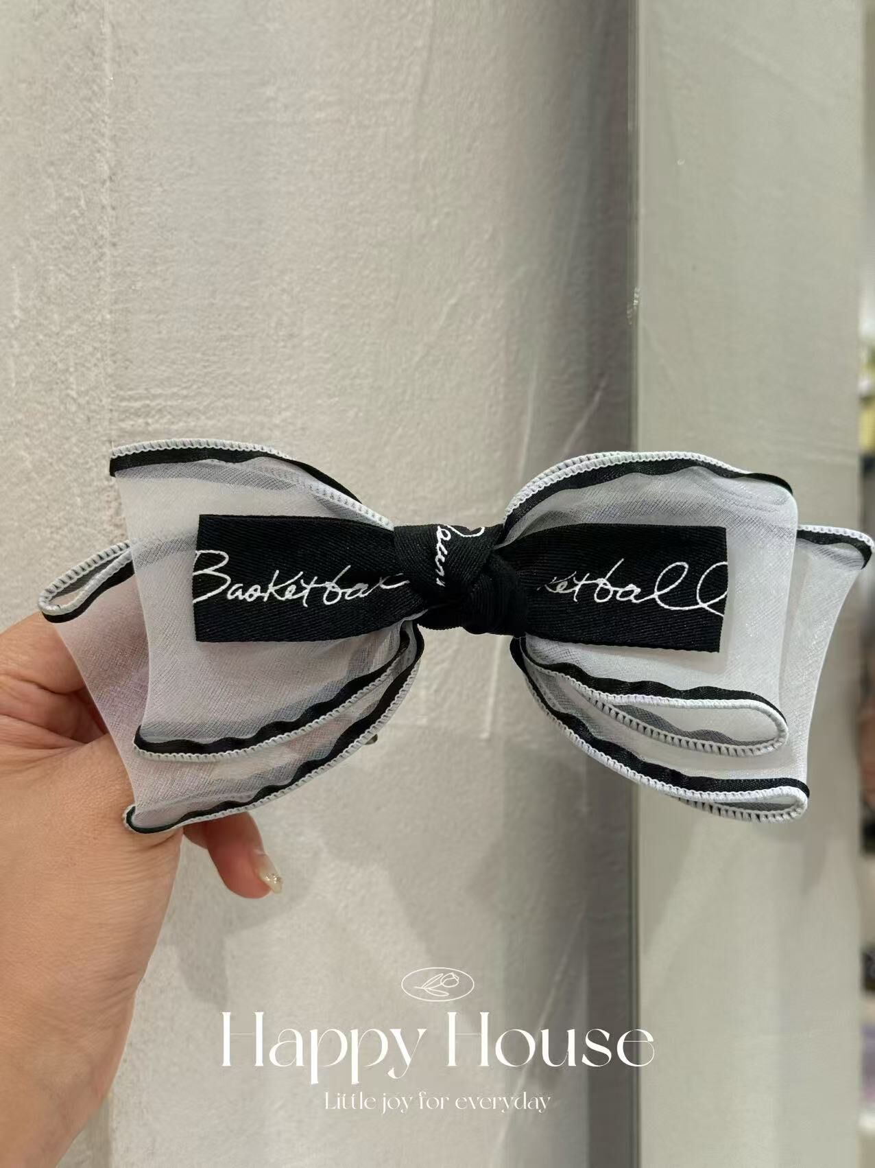 黑白拼布字母彈弓夾