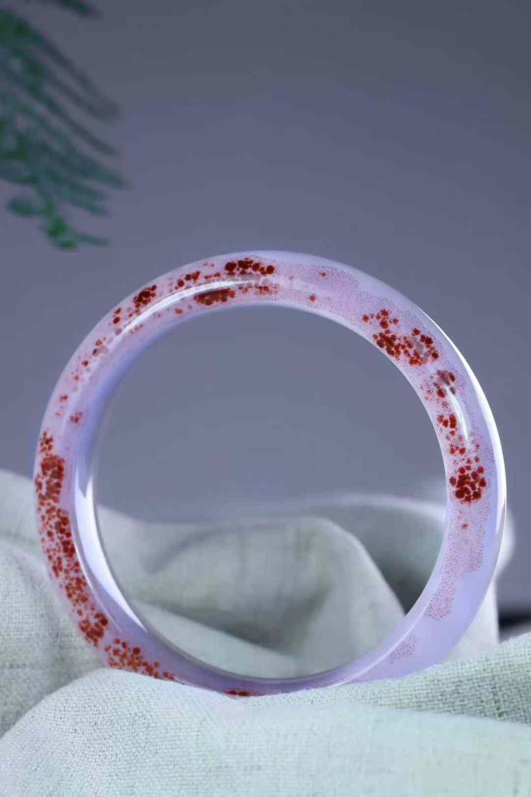 925222 58.7mm南紅極品紫羅蘭草花手鐲 (58-60)