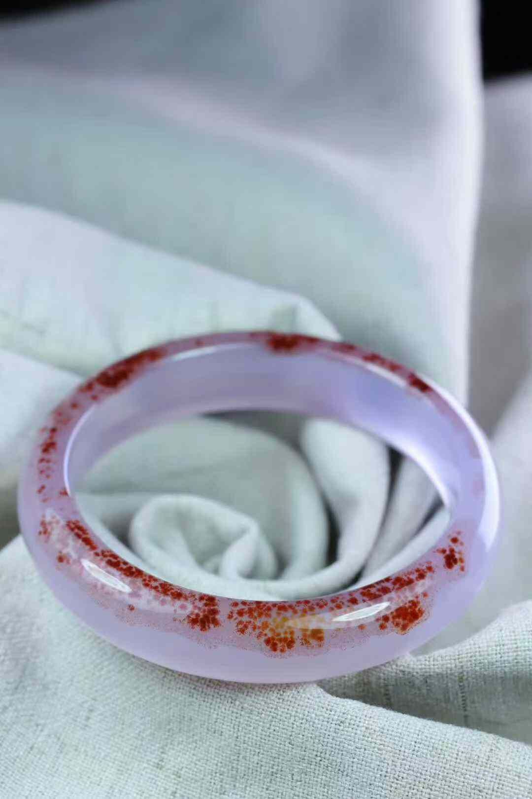 南紅極品紫羅蘭草花手鐲,天然南紅瑪瑙