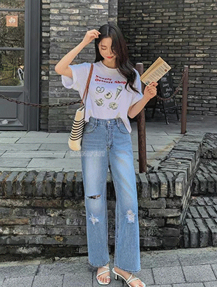 秋冬新款/割破直筒褲 MANIFEST正韓🇰🇷