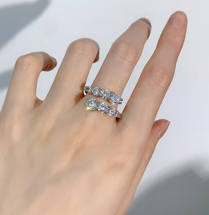 【現貨】LL100420 莫桑鑽石樓蘭開口排戒 ( DH39 )