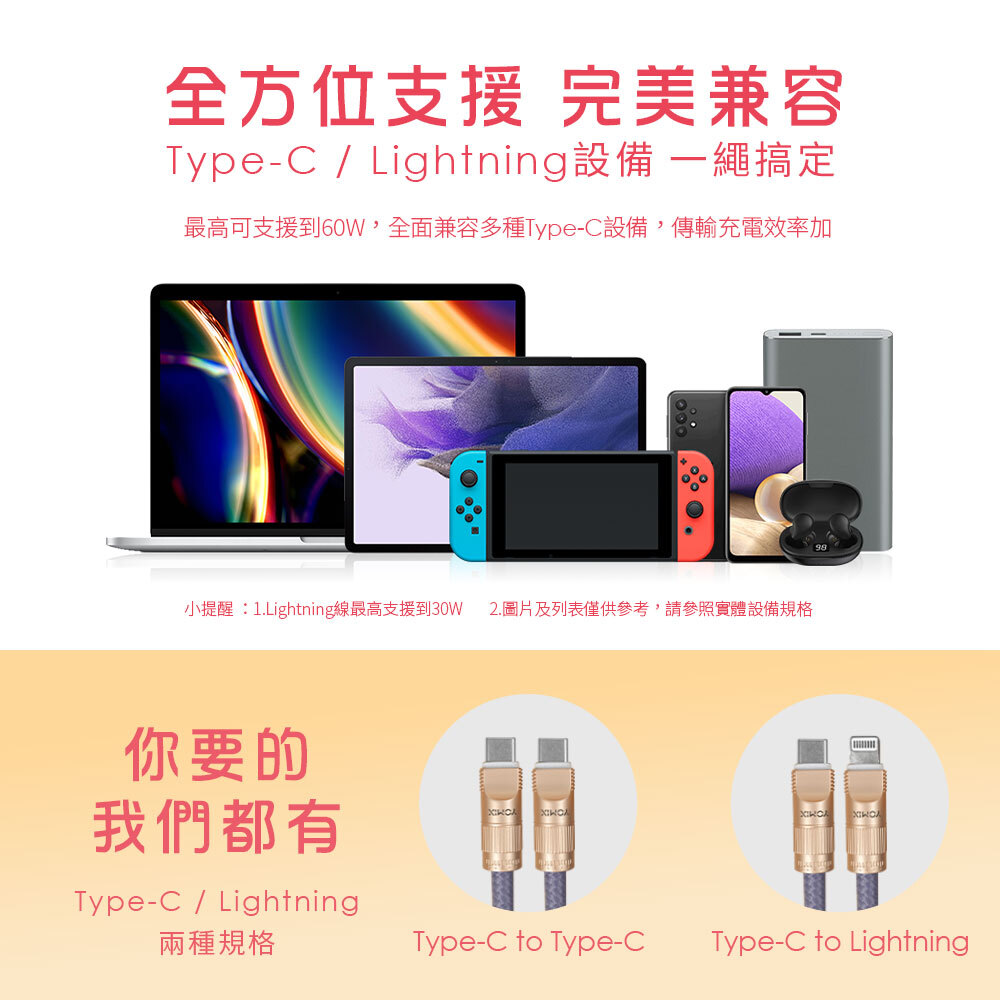 Type-C / Lightning設備