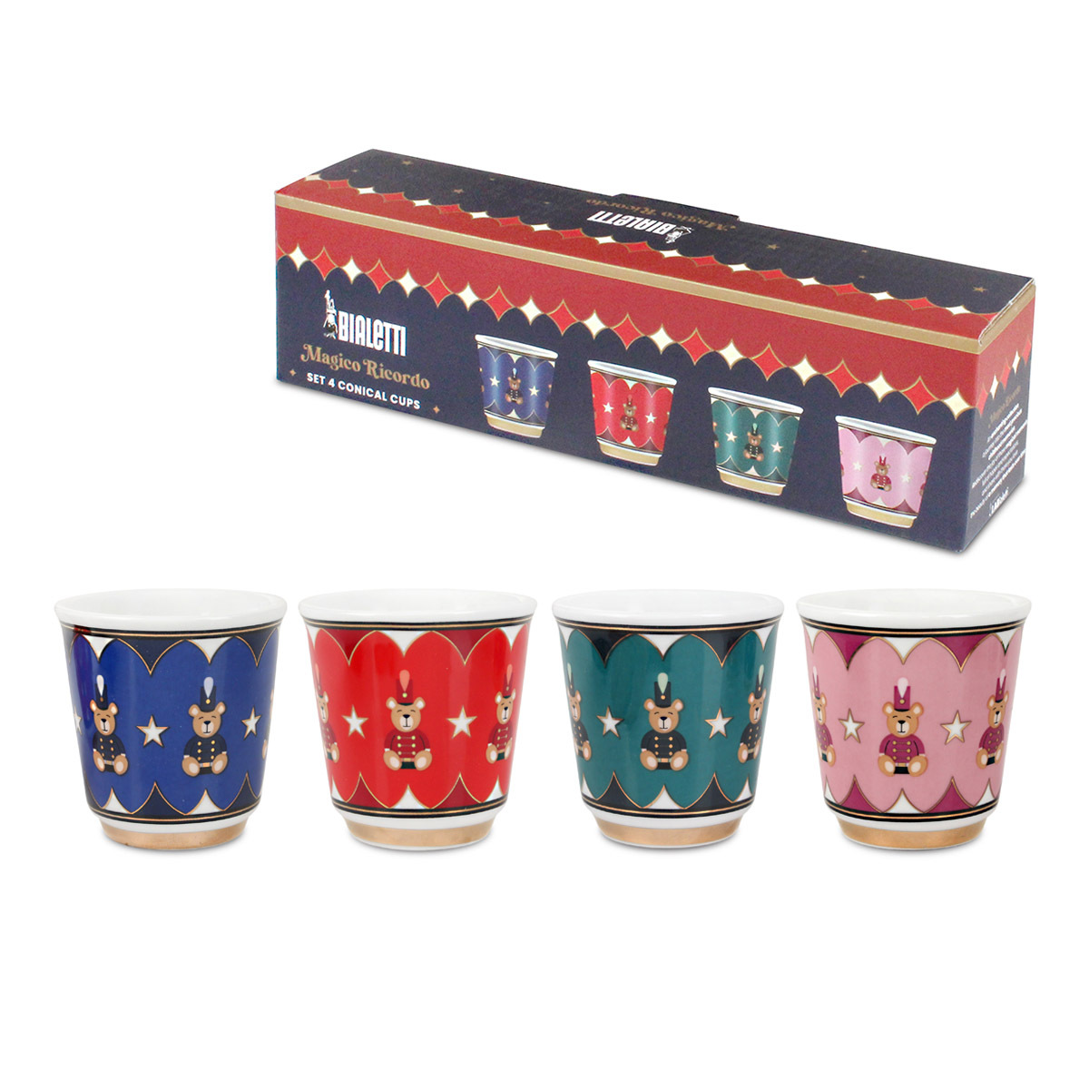 Bialetti Magico Ricordo系列 -4件ESPRESSO泰迪熊仔咖啡杯 -NMAGIC006