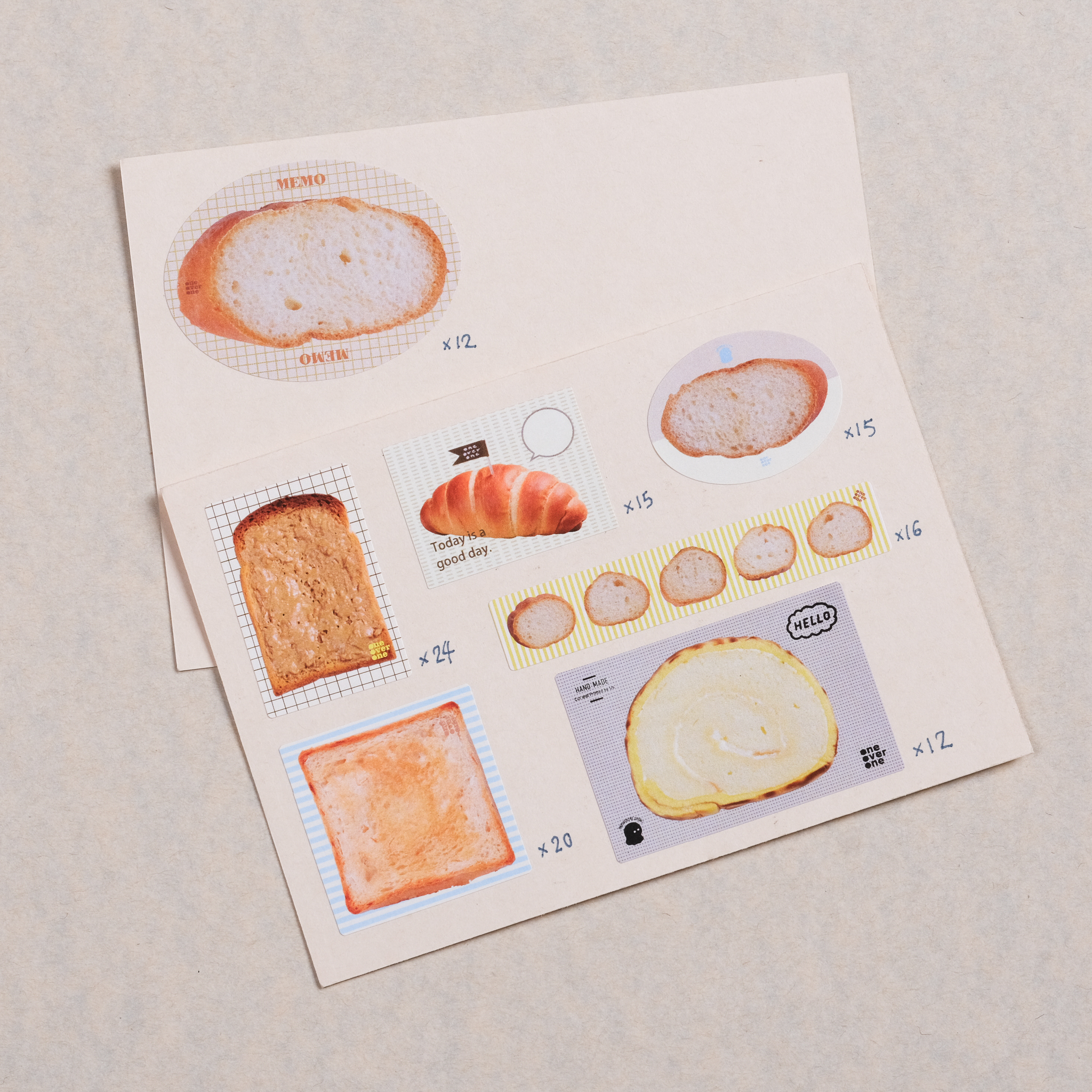 貼紙綜合包｜麵包主題模造貼｜一分之一工作室/臺灣