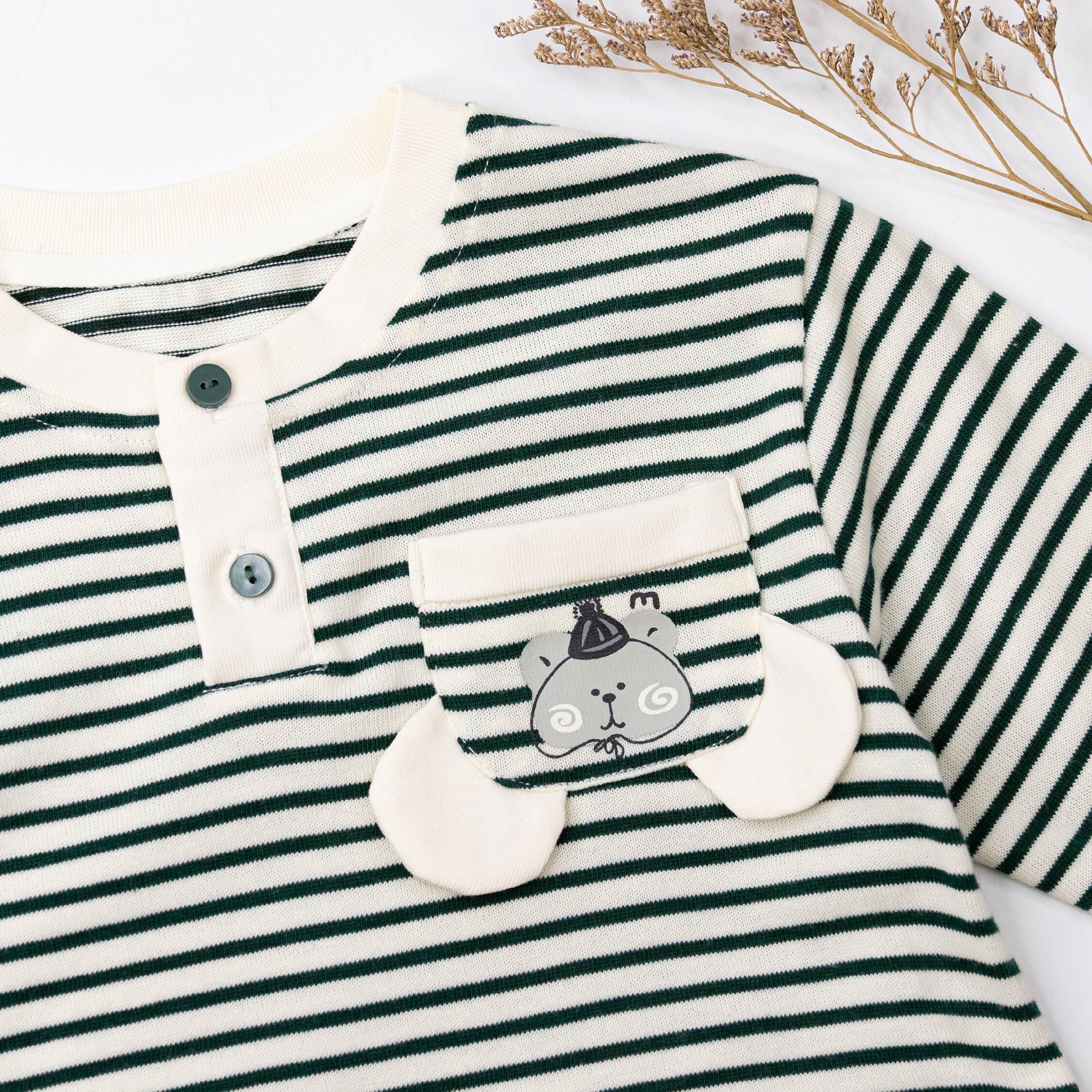 【H55365】童趣小老鼠條紋設計上衣