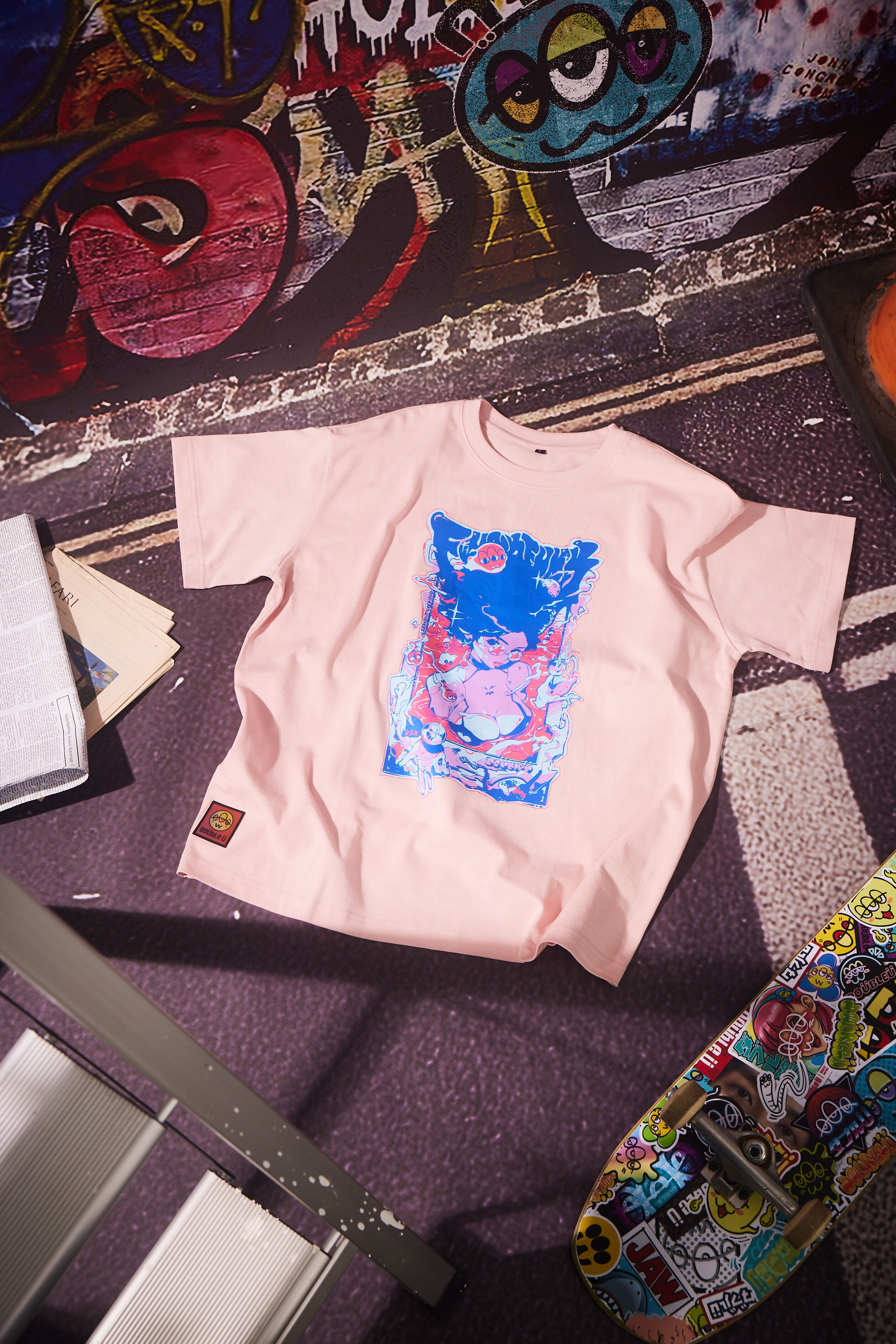 DoübleÜ金玉女神聯名圖短T feat.曲奇放克｜粉