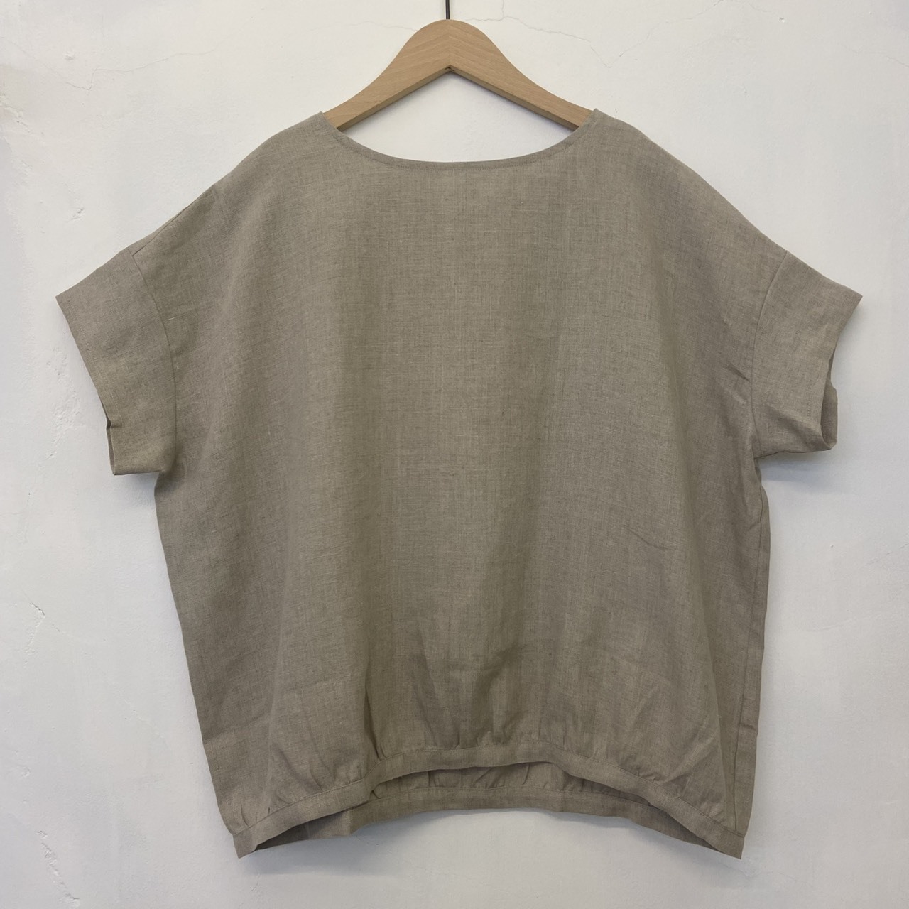 雨露亞麻 法式《小袖》抓皺上衣