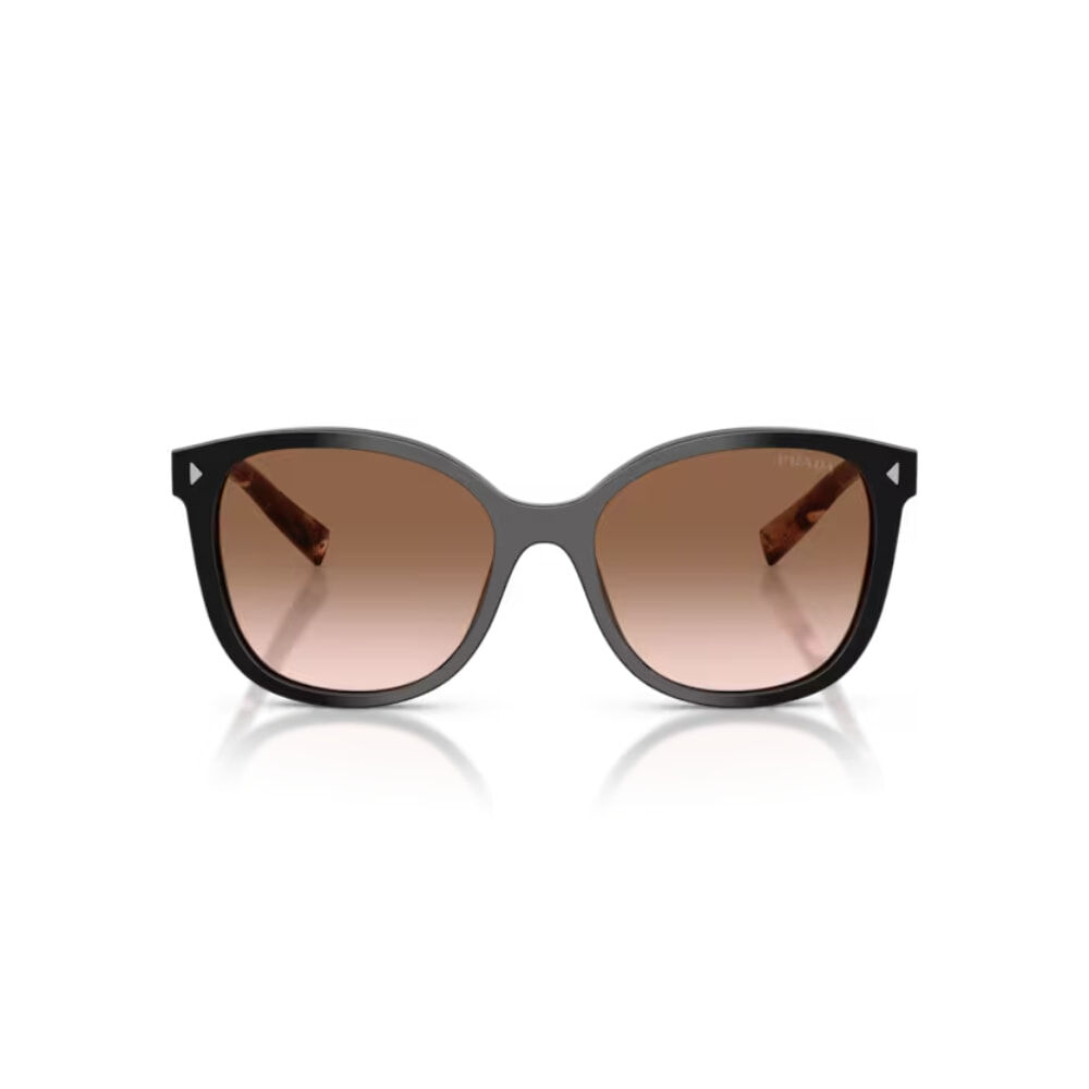 【PRADA】VPR22ZSF 28F90P-55mm 貓眼框太陽眼鏡♣(黑 咖色鏡片)