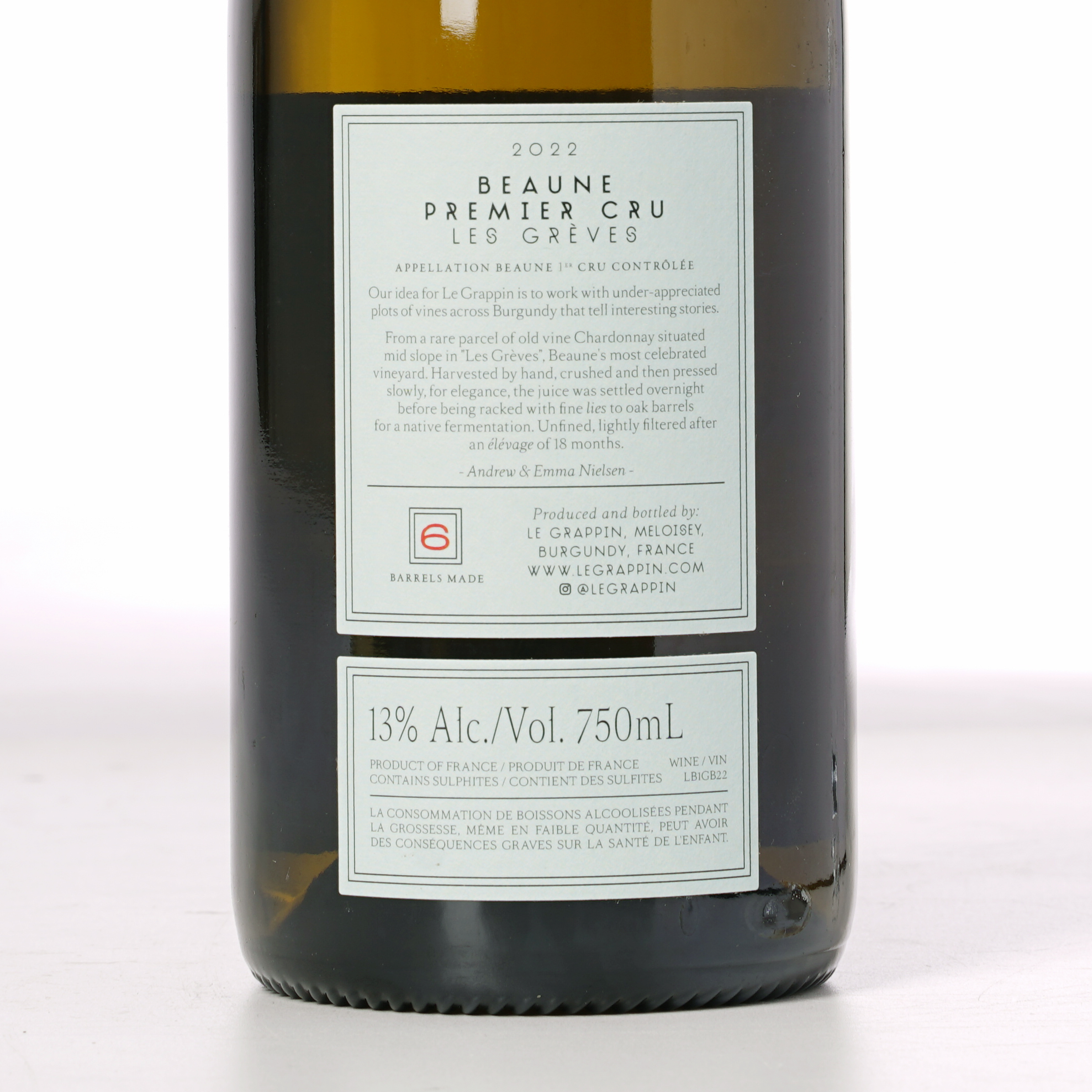 Le Grappin Beaune 1er Cru Les Grèves Blanc 2022