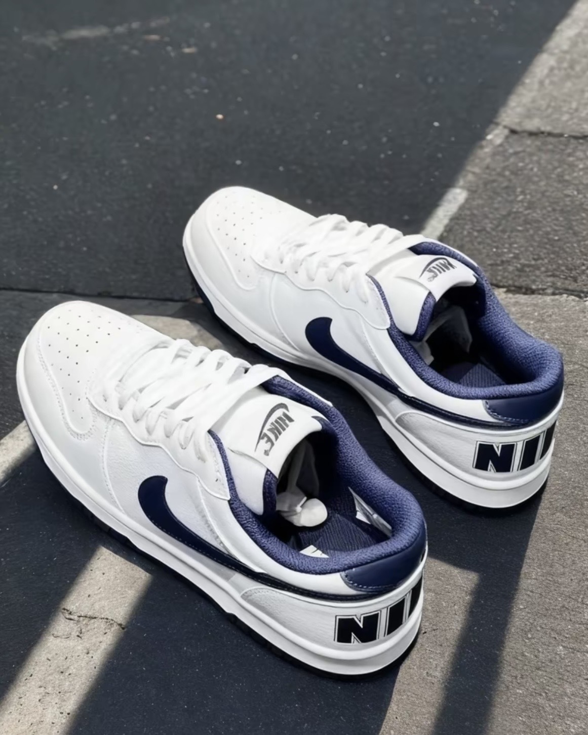#代購 NIKE BIG LOW 復古 皮革 休閒鞋 男鞋 355152-140 白藍