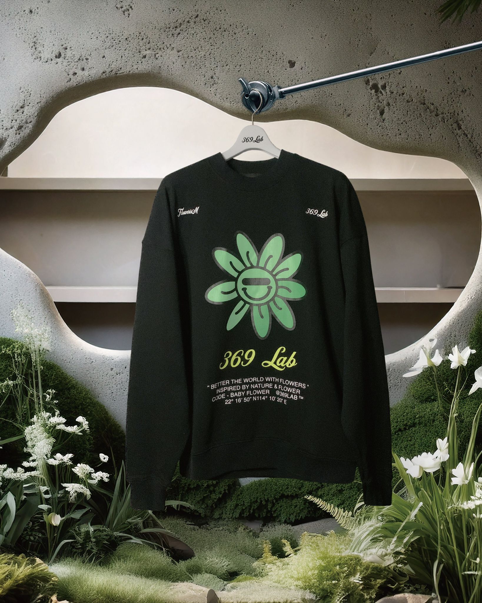 369LAB Baby Flower Sweater - Black | 24SWX001