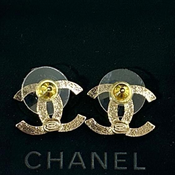 全新CHANEL耳環1.5 X1.2 cm ABG361 CC LOGO 香檳金可可標誌 #BRAND NEW #香榭站正品