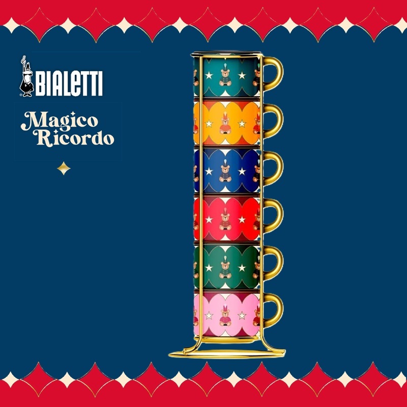 Bialetti Magico Ricordo系列 -6層ESPRESSO疊疊咖啡杯連杯架 -NMAGIC004
