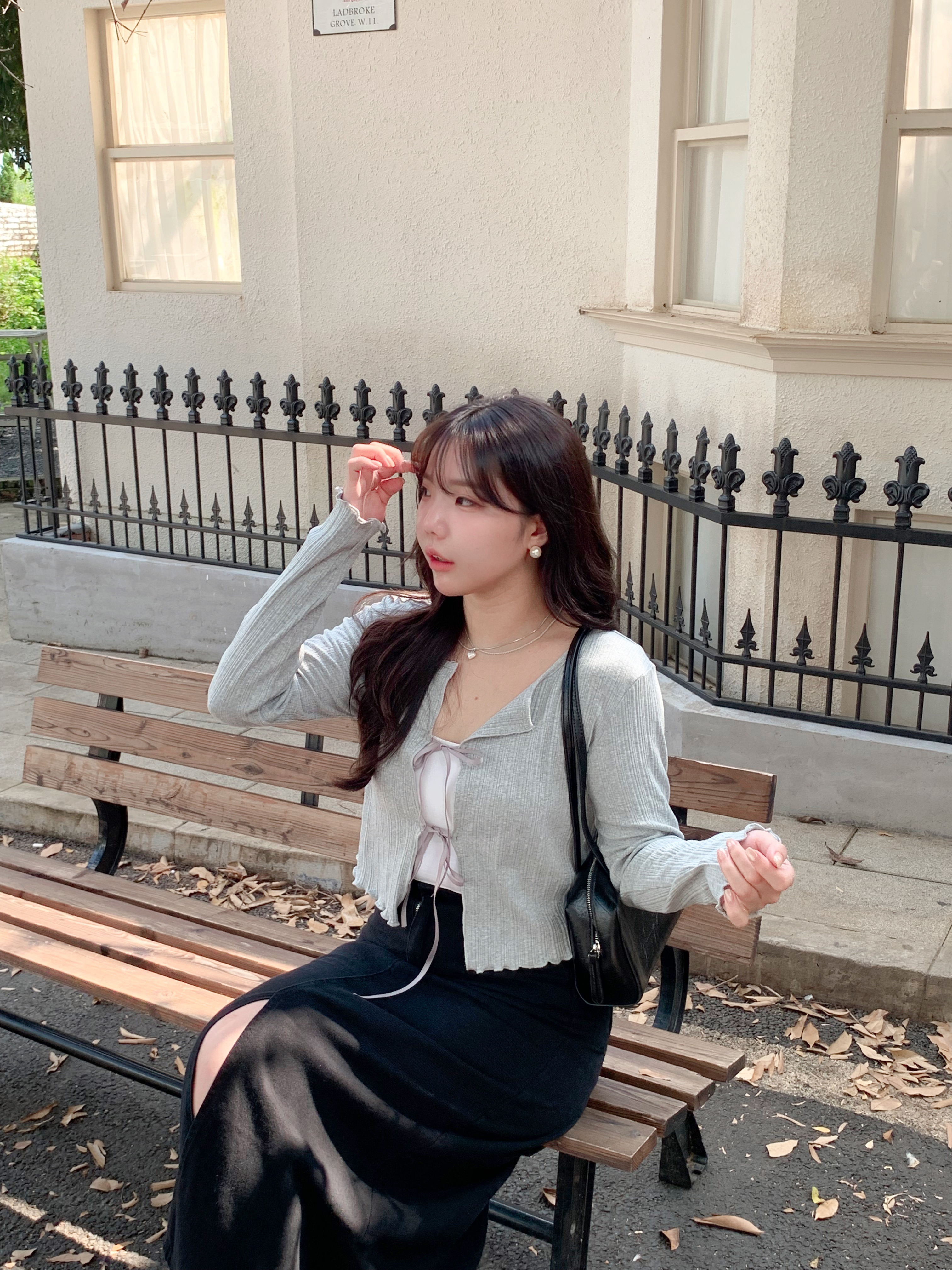 木耳邊綁帶長袖小外套 3色